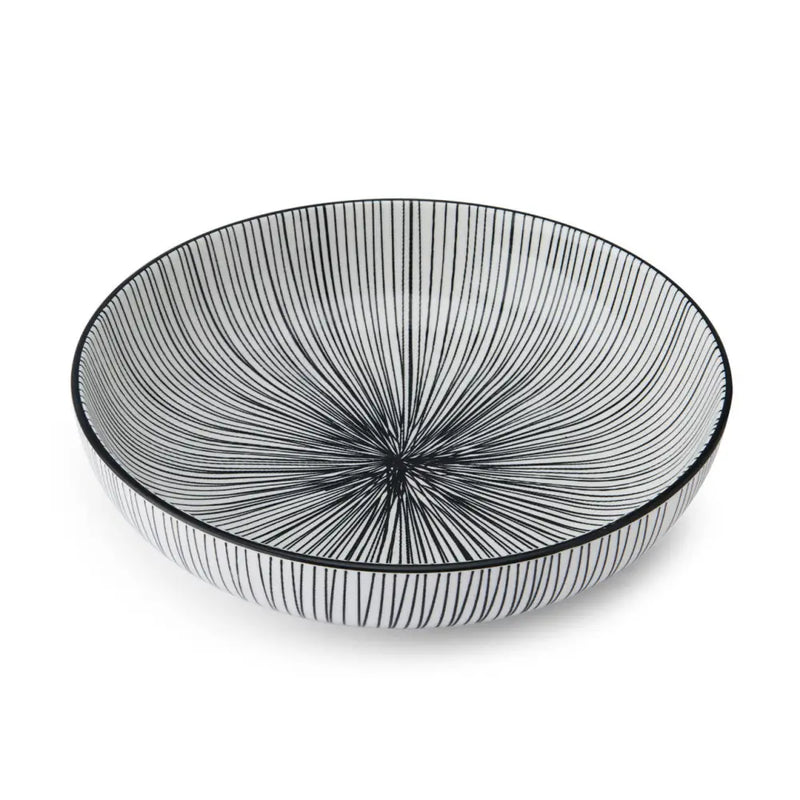 Mikasa Stoneware Pasta Bowl 21 cm - Various Designs - Black