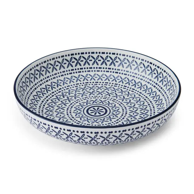 Mikasa Stoneware Pasta Bowl 21 cm - Various Designs - Blue