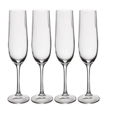Mikasa Treviso 4-Piece Crystal Flute Glass Set 190ml