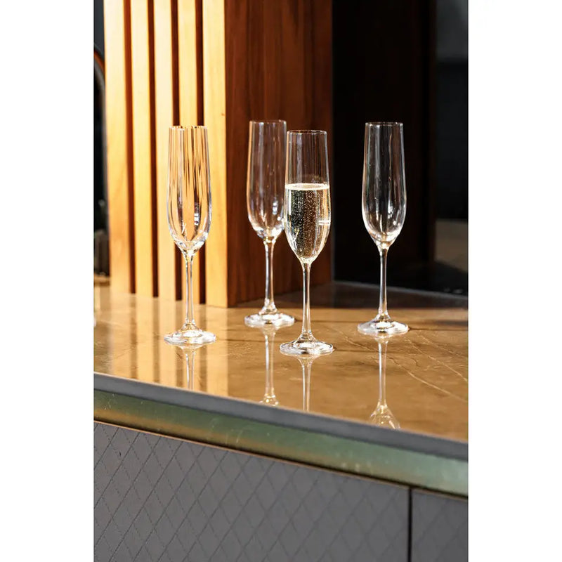 Mikasa Treviso 4-Piece Crystal Flute Glass Set 190ml