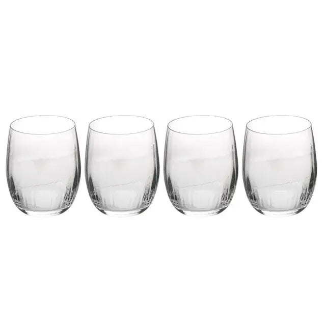 Mikasa Treviso 4-Piece Crystal Stemless Wine Glass Set