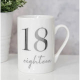 Milestone Porcelain 11Oz Mug With Silver Foil - Various Ages