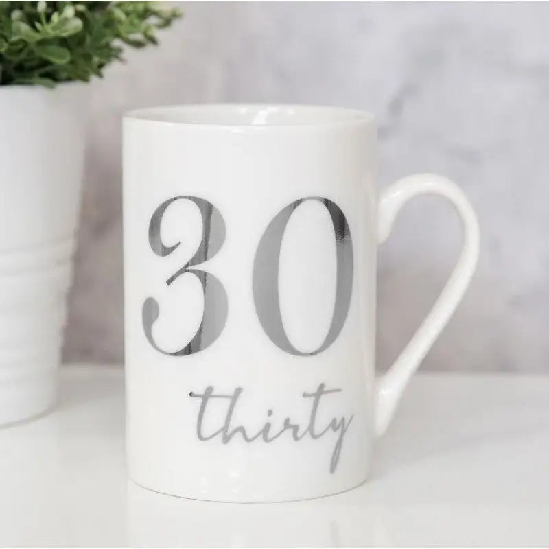 Milestone Porcelain 11Oz Mug With Silver Foil - Various Ages
