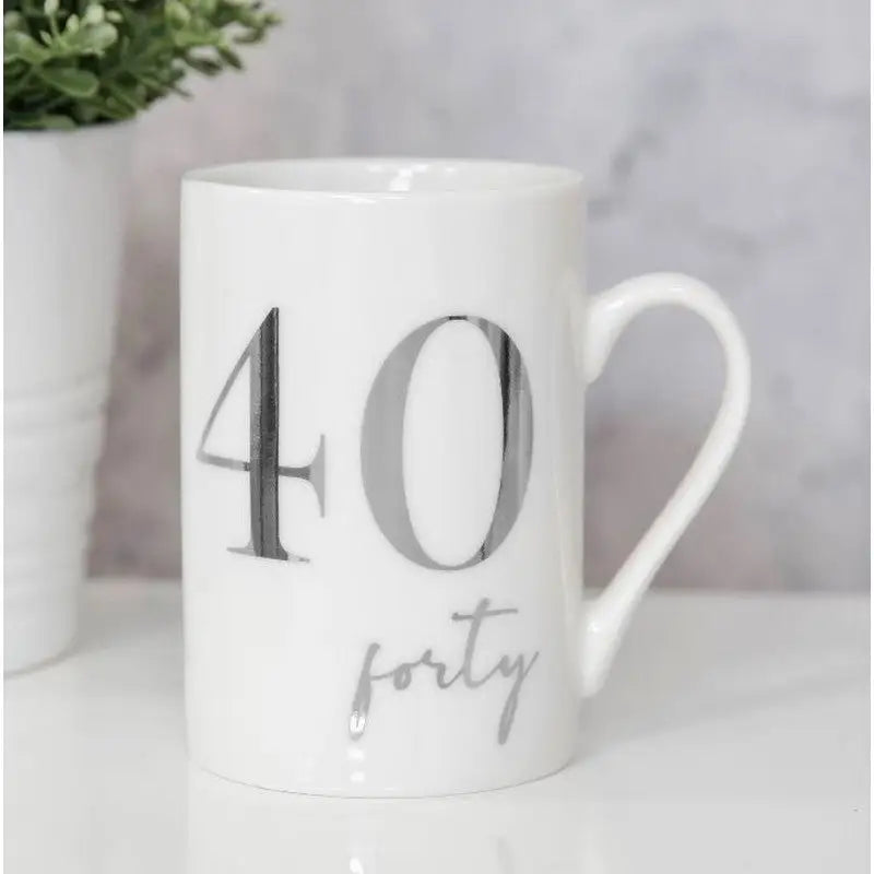 Milestone Porcelain 11Oz Mug With Silver Foil - Various Ages