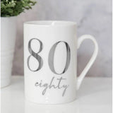 Milestone Porcelain 11Oz Mug With Silver Foil - Various Ages
