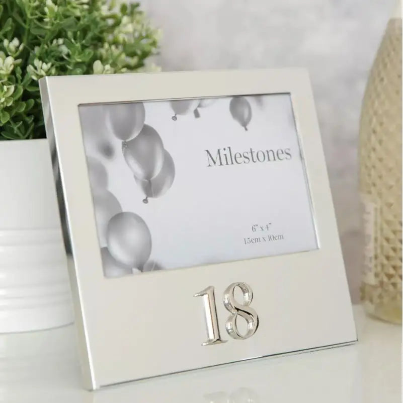 Milestones Aluminium Photo Frame with 3D Number 6’’ x 4’’