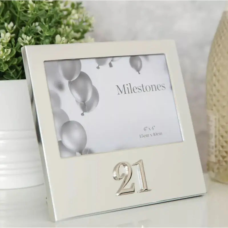 Milestones Aluminium Photo Frame with 3D Number 6’’ x 4’’