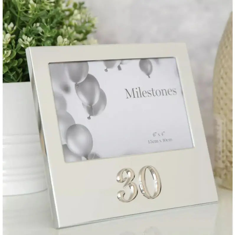 Milestones Aluminium Photo Frame with 3D Number 6’’ x 4’’