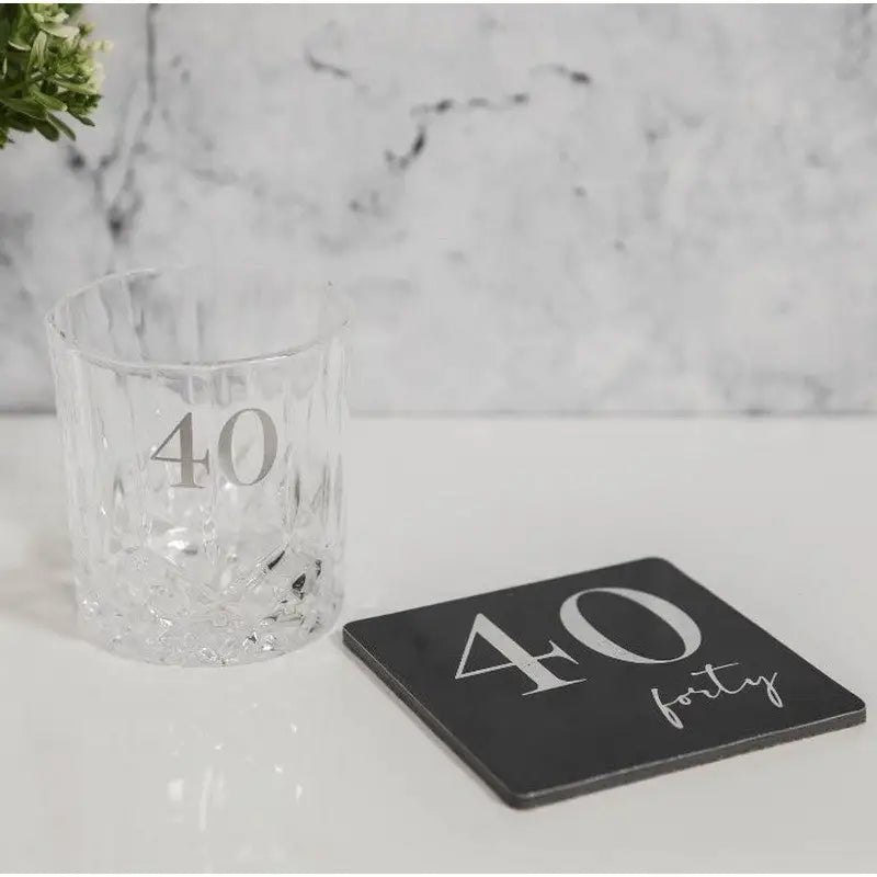 Milestones Cut Glass Whisky Tumbler & Coaster - Various Ages