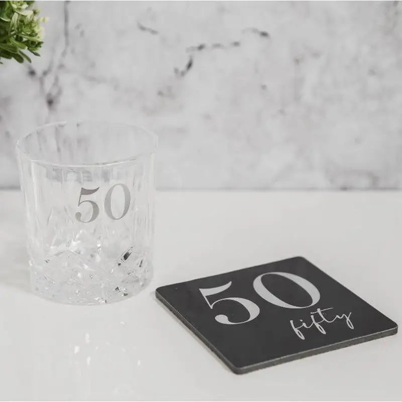 Milestones Cut Glass Whisky Tumbler & Coaster - Various Ages