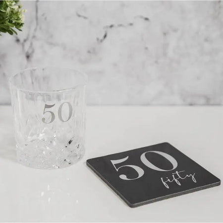 Milestones Cut Glass Whisky Tumbler & Coaster - Various Ages