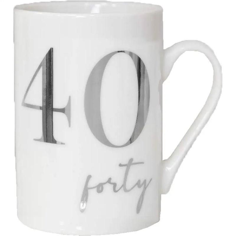 Milestones New Bone China 11oz Mug - 40 - Giftware >>