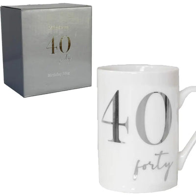 Milestones New Bone China 11oz Mug - 40 - Giftware >>