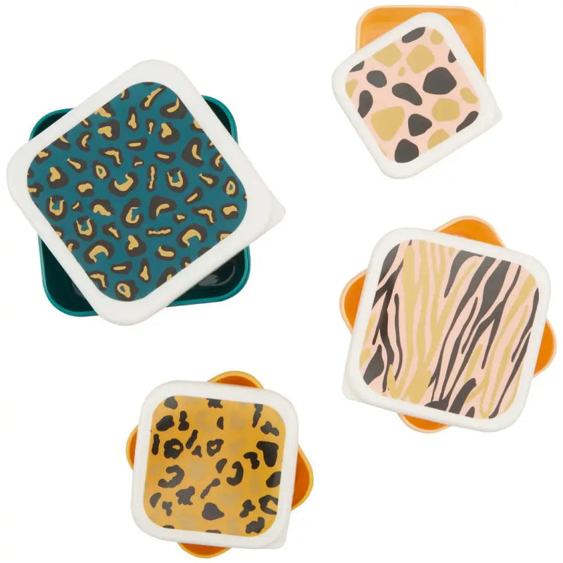 Mimo Animal Printed Stackable Lunch Box - 4 Pack - Lunch