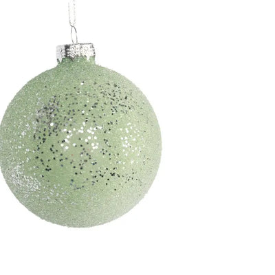 Mint Green Glass Bauble 8cm - Seasonal >> Christmas >>