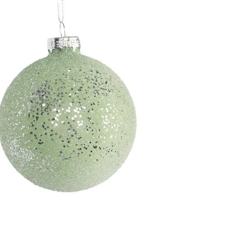 Mint Green Glass Bauble 8cm - Seasonal >> Christmas >>