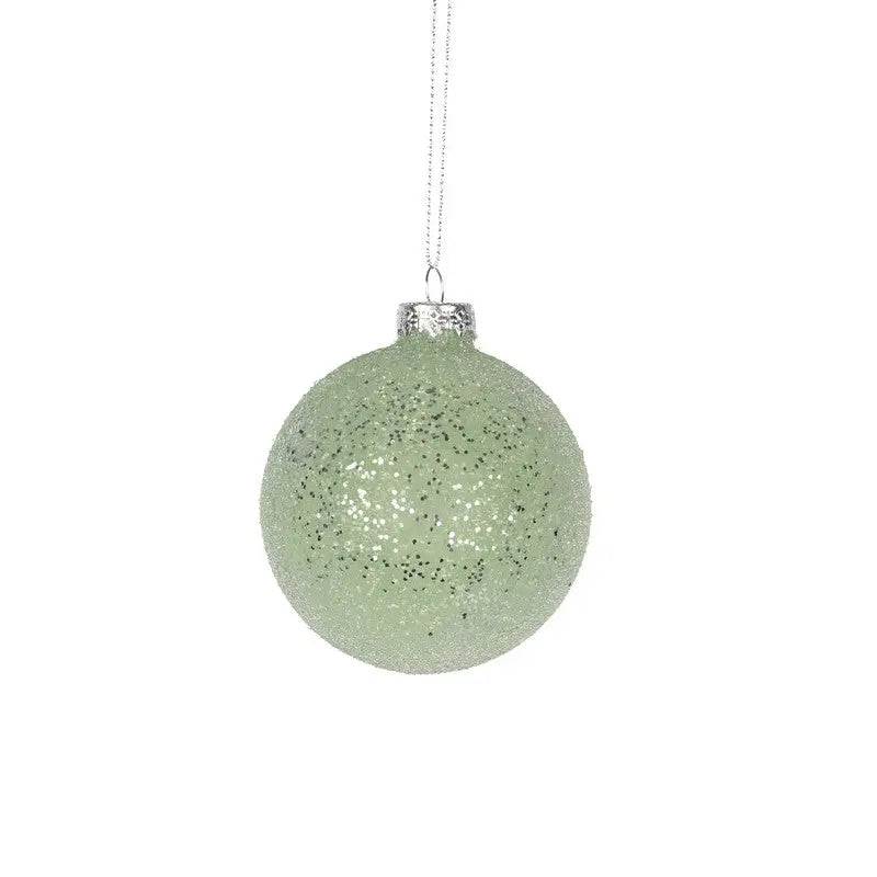 Mint Green Glass Bauble 8cm - Seasonal >> Christmas >>
