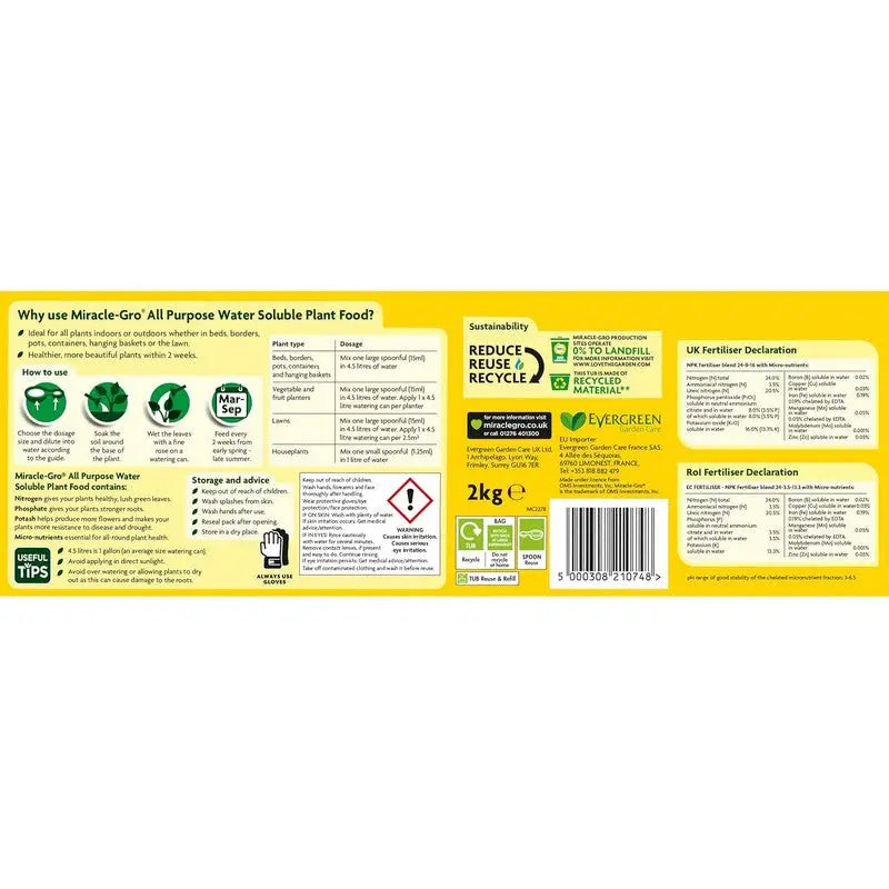 Miracle-Gro All Purpose Soluble Plant Food 2Kg Tub