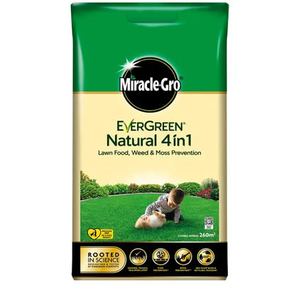 Miracle-Gro Natural 4 in1-Lawn Feed Weed & Moss Preventor