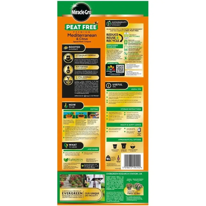 Miracle-Gro Peat-Free Premium Mediterranean & Citrus Plant