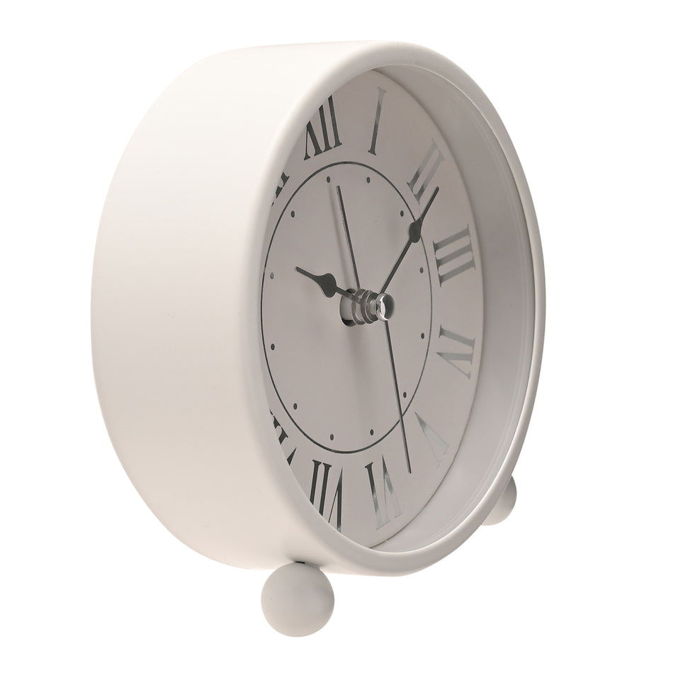 Hometime Metal Alarm Clock 11cm - White