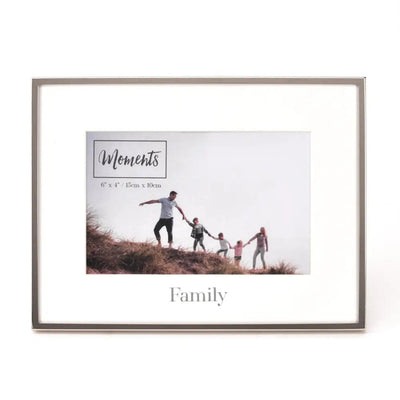 Moments Silverplated With Mount Photo Frame 6 X 4 Family -