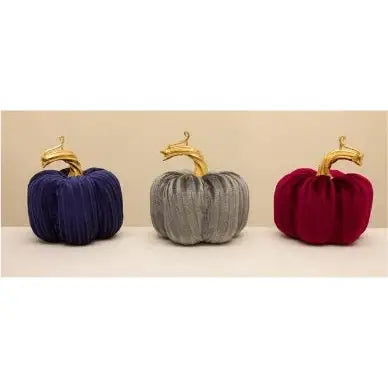 Multi Colour Velvet Pumpkin 9 cm (3 Assorted - 1 SENT)