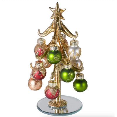 Multicoloured Coloured Glass Bauble Tree Seasonal >>