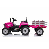 MX Electric 12V Tractor With Trailer - Pink - Toys