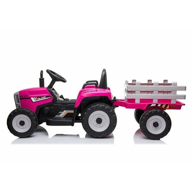 MX Electric 12V Tractor With Trailer - Pink - Toys