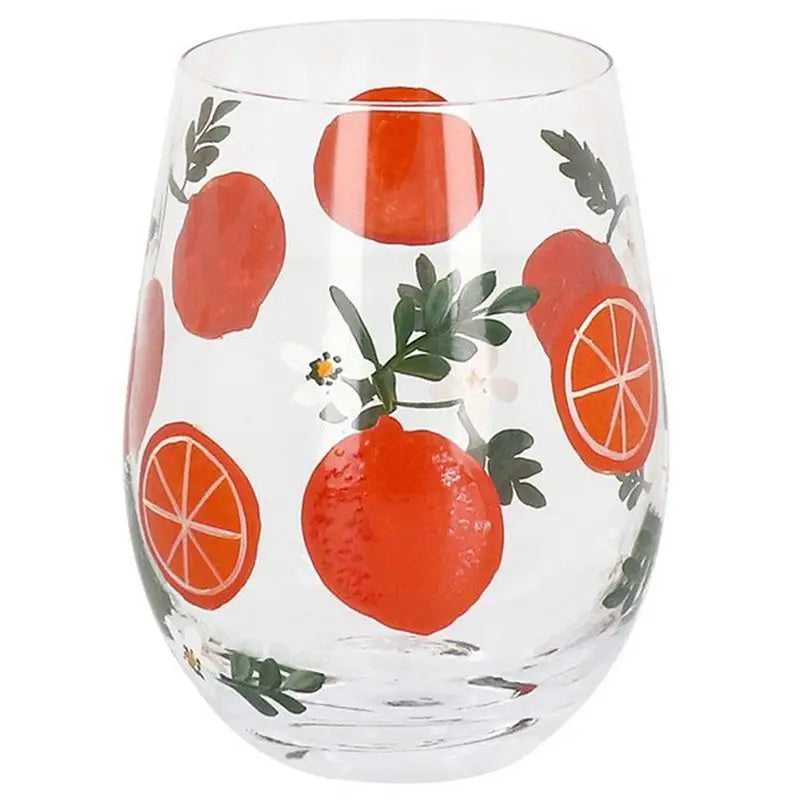 My Favourite Decorative Stemless Gin Glass - Orange &