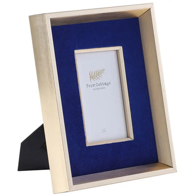 Navy Velvet In Deep Gold Picture Frame 4 x 6 - Picture