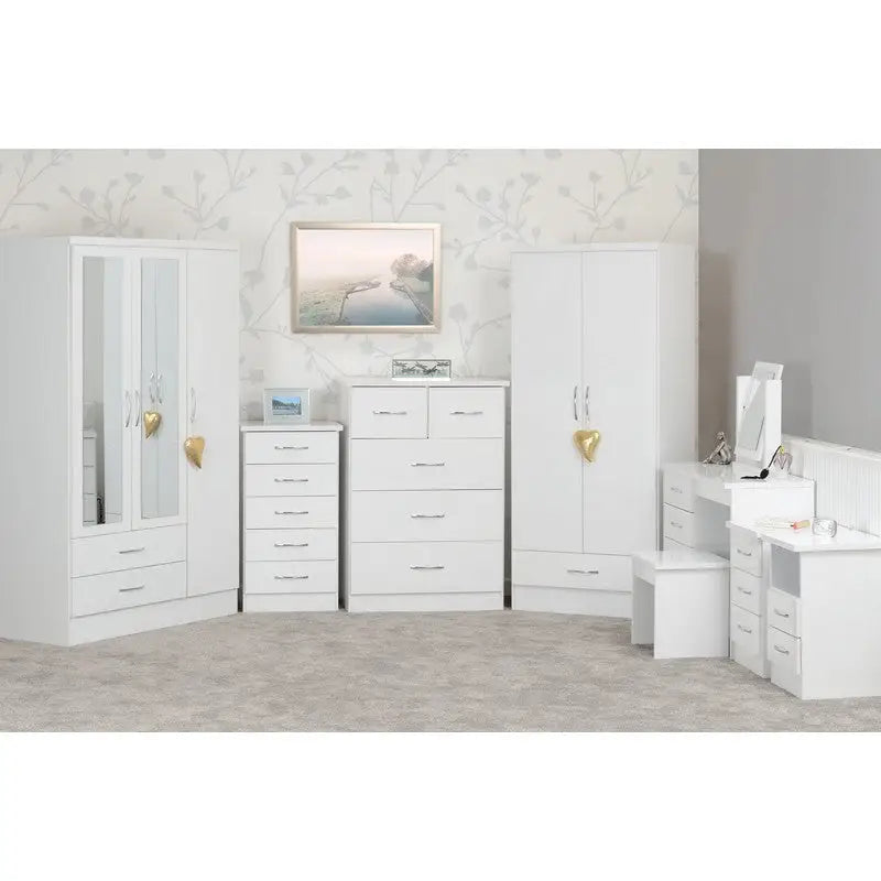 Nevada Dressing Table With Mirror and Stool Included - White