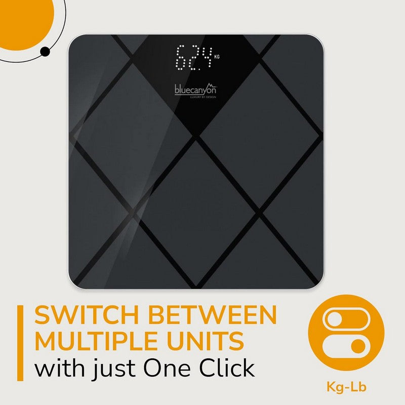 Blue Canyon Diamond Design White Display Digital Scale - Max 180kg
