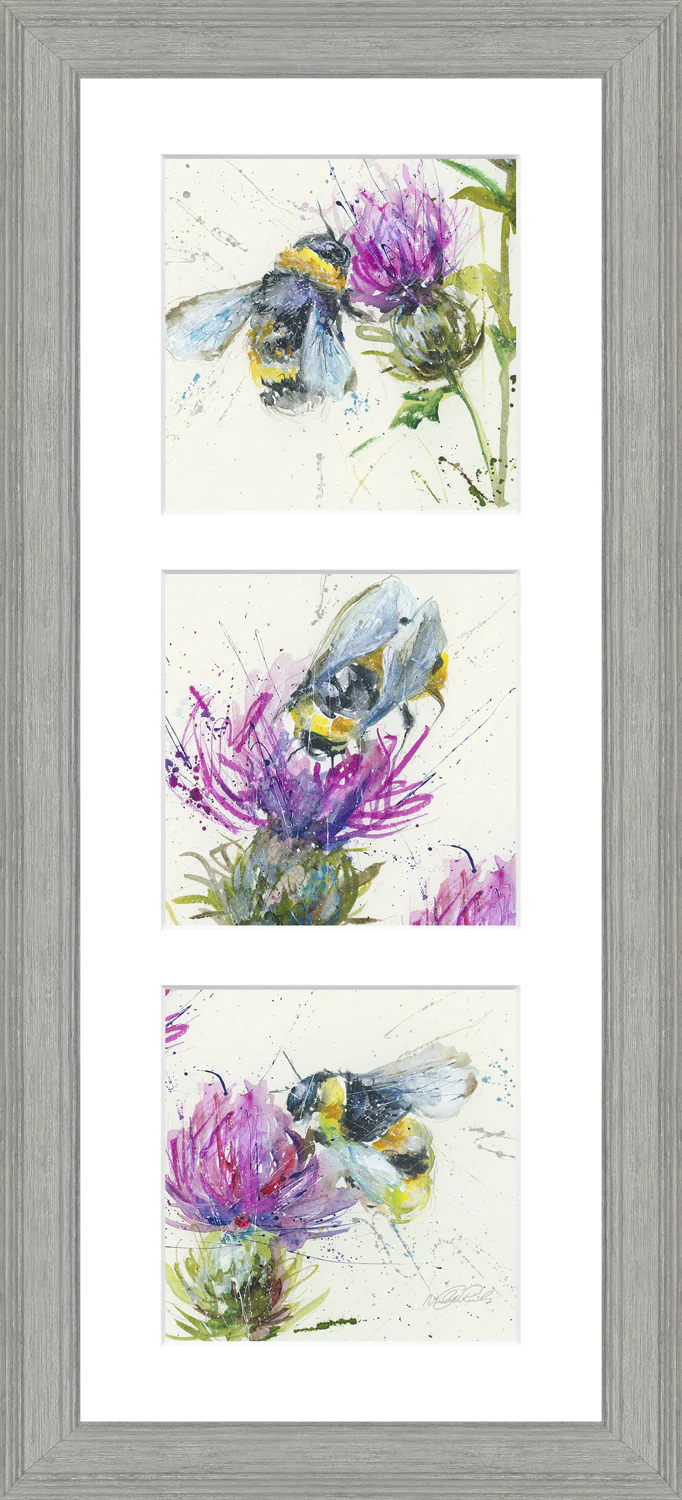 Thistle Symphony Bee Picture 22cm x 52cm