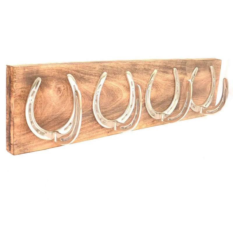Nickel Horseshoe 4 Hooks - 70 x 17cm