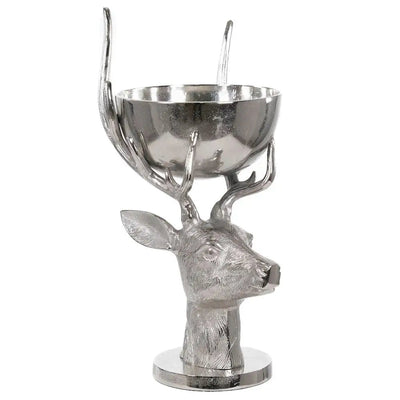 Nickle Stag Head Bowl 46 x 46 x 18cm - bowl