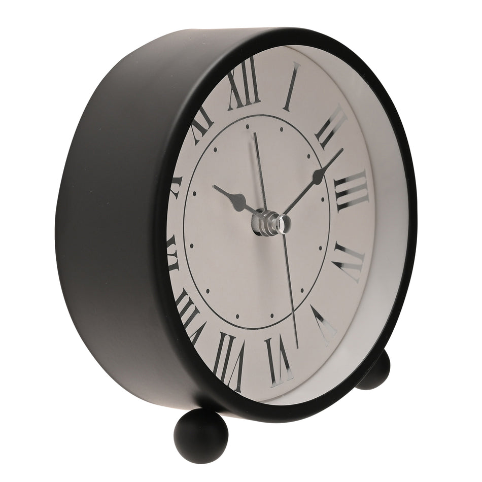 Hometime Metal Alarm Clock 11cm - Black