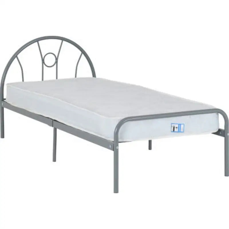 Nova Silver Metal Bed Frame - 3 Foot - Furniture