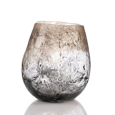 Objects DArt Textured Grey Glass Vase 25cm - Vases