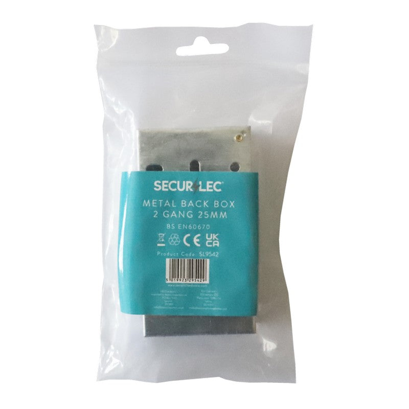 Securlec 2 Gang Metal Box - 25mm