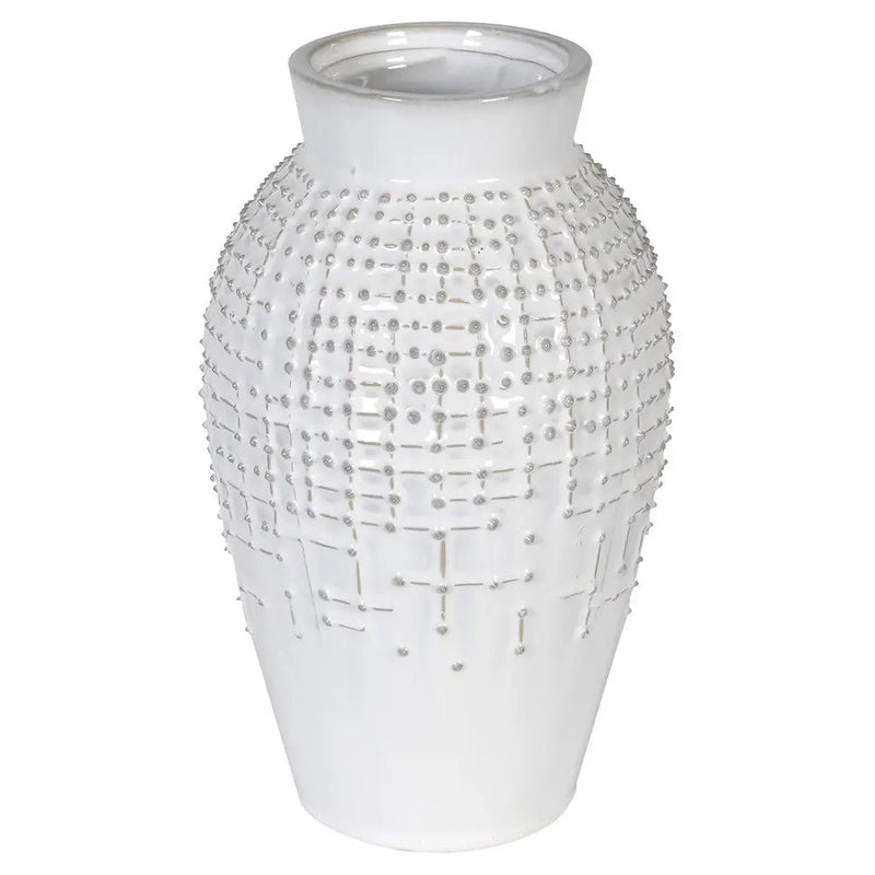 Off White Dot Vase 27cm - Homeware
