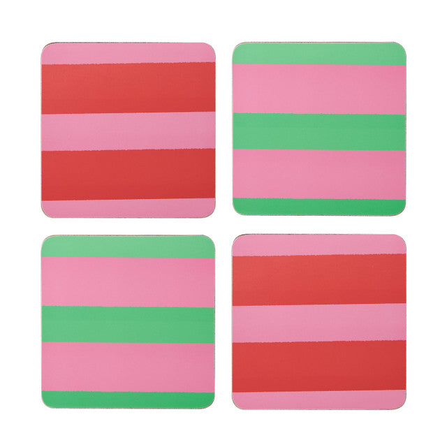 Creative Tops Stripe Print Pack of 4 Premium Coasters / Placemats
