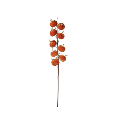 Orange Velvet Pumpkin Stem 66cm - Seasonal >> Autumn >>