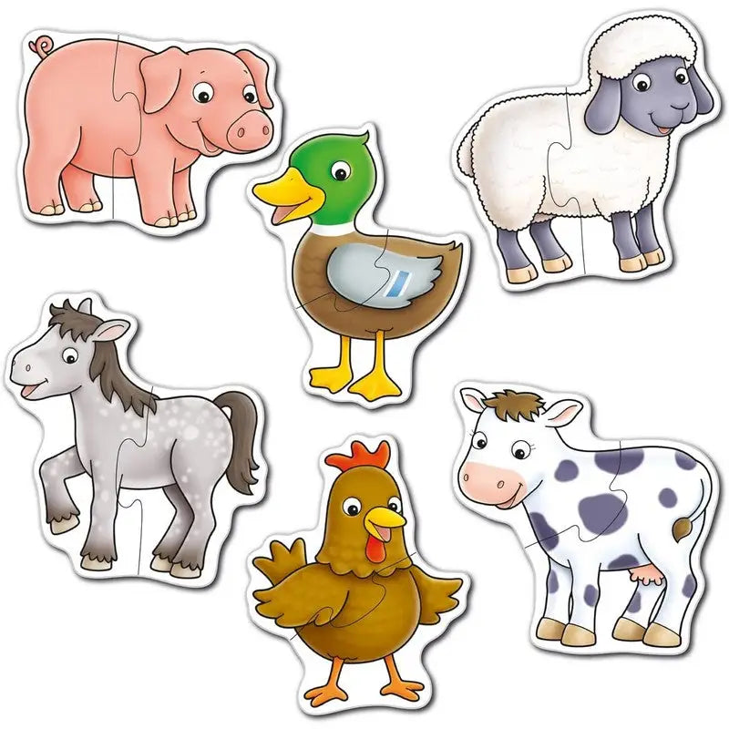 Orchard Toys Farmyard 2 Piece Puzzles (6 In A Box) - Toys