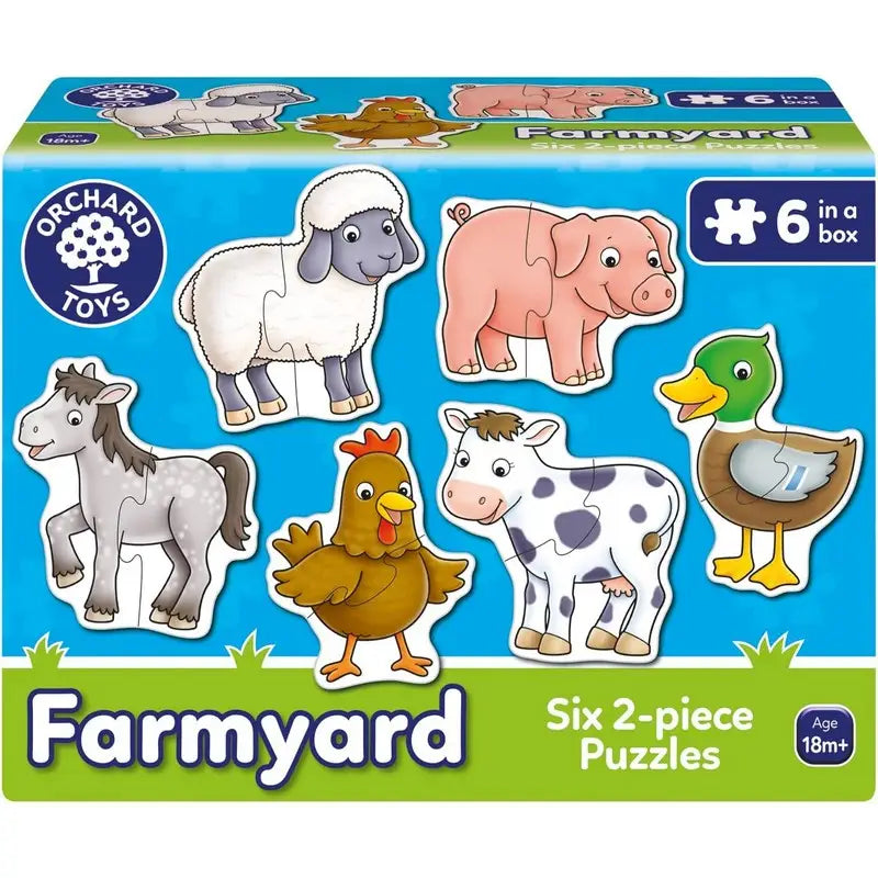 Orchard Toys Farmyard 2 Piece Puzzles (6 In A Box) - Toys