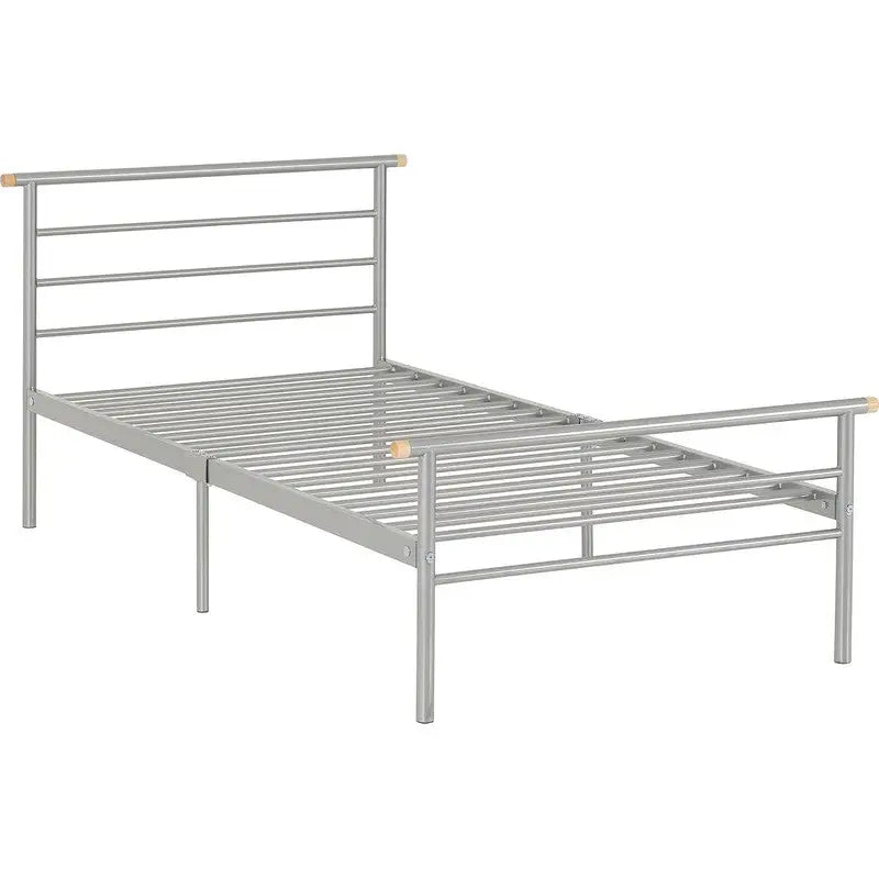 Orion Metal Frame Silver Bed - 3ft Single & Accessories
