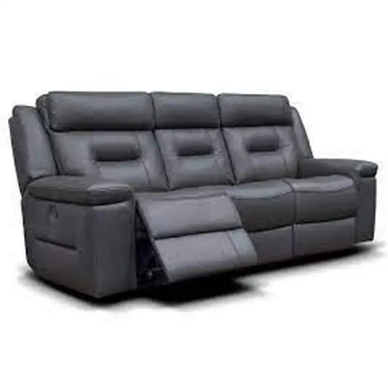 Osbourne Leather Manual Sofa Range - Dark / Taupe Grey -