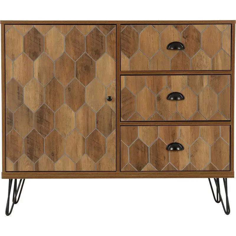 Ottawa 1 Door 3 Drawer Sideboard - Medium Oak Effect -