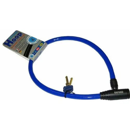 Oxford Hoop 4 - Hooped Cable Lock Blue 4mm x 0.6m - Bicycle